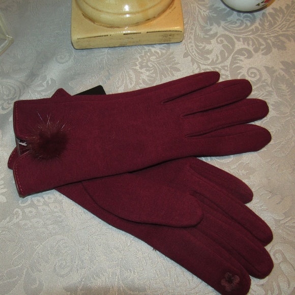 PREMIUM LE LUX COLLECTION BURGUNDY GLOVES NEW - Picture 3 of 5